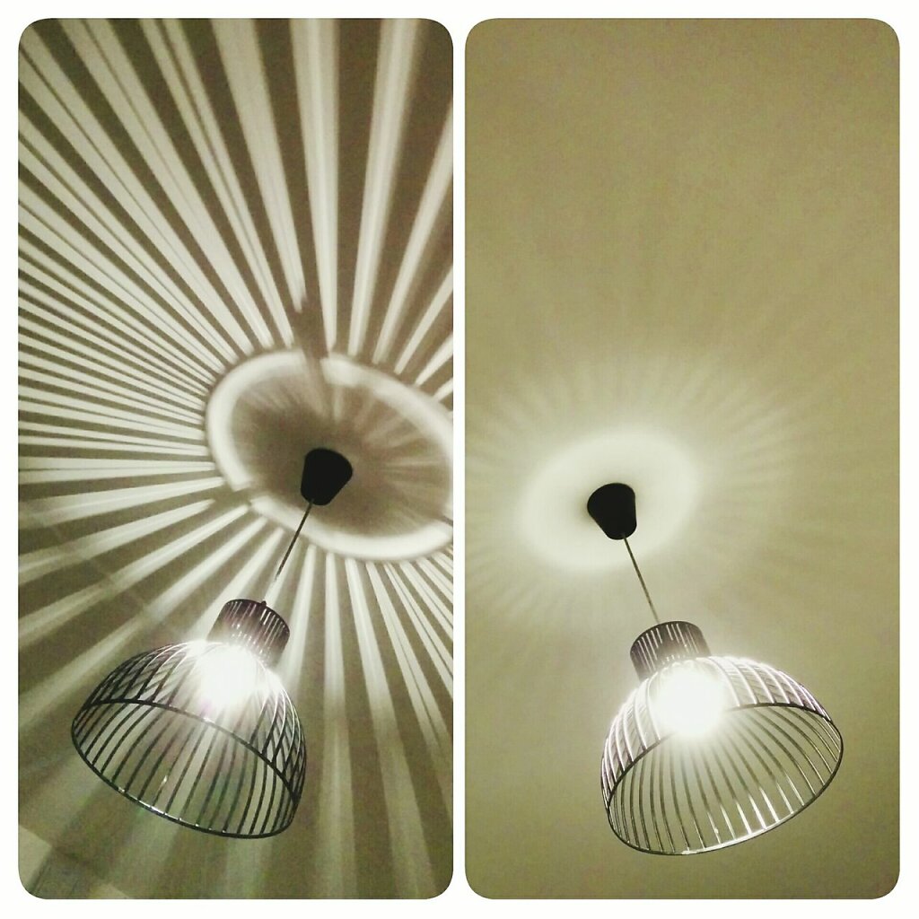 Meme lustre, deux ampoules differentes => deux ambiances.